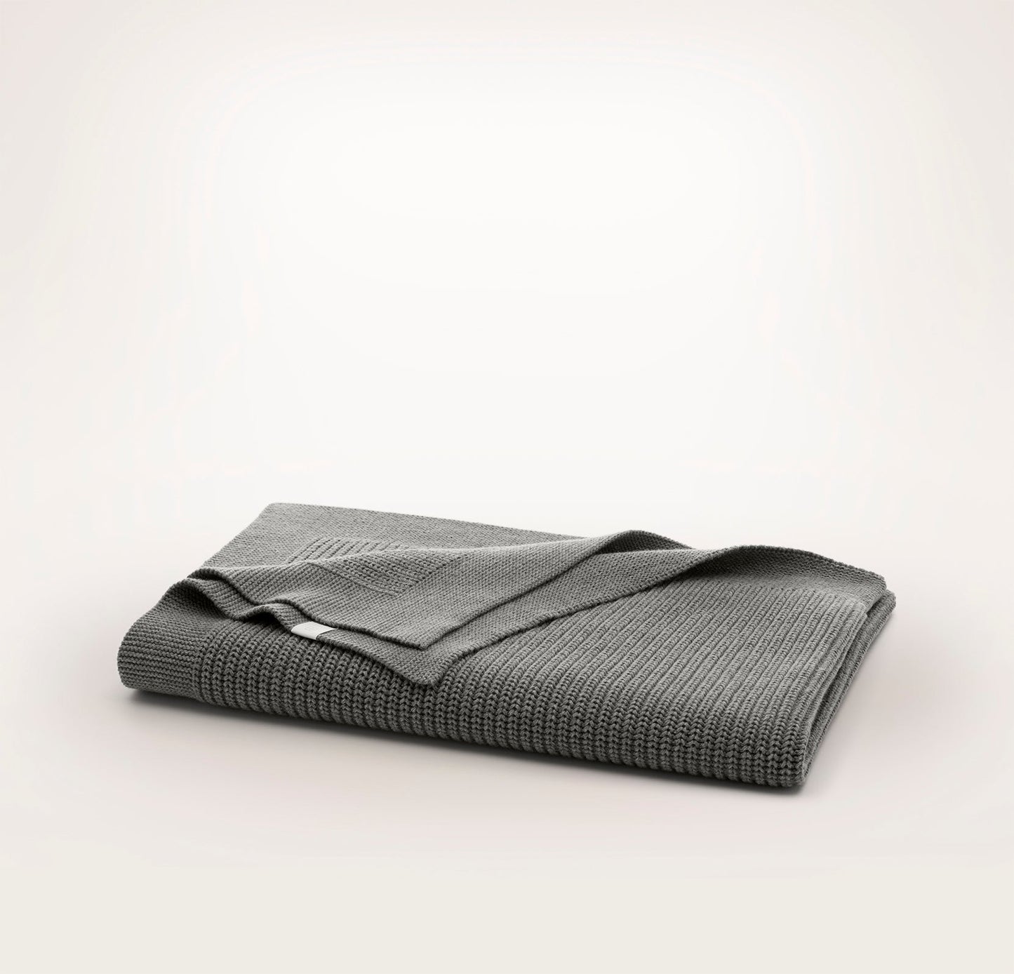 Ribbed Knit Baby Blanket - Heathered Stone