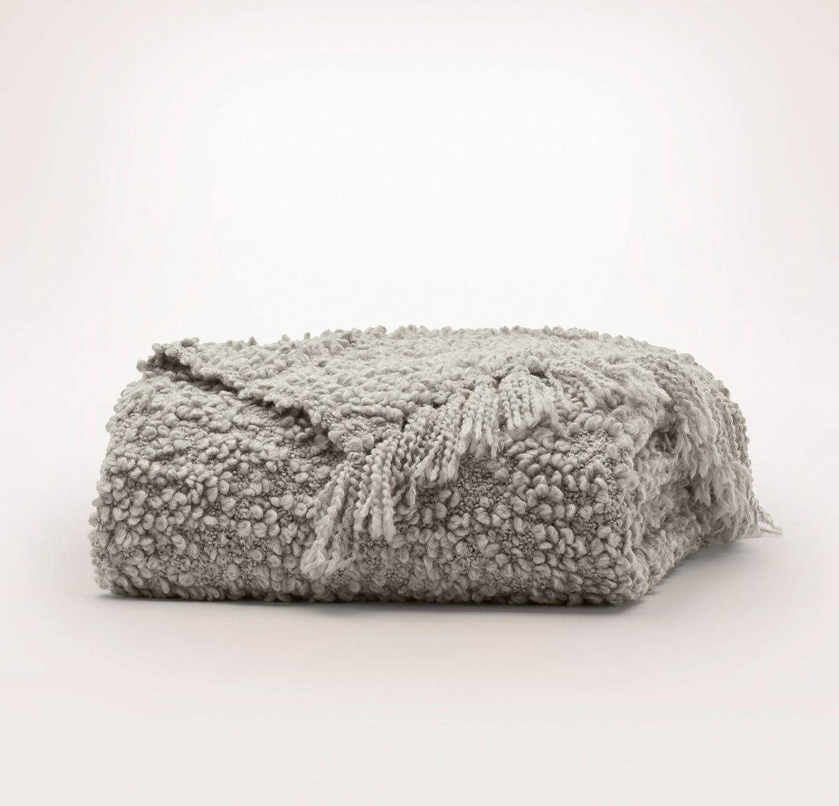 Cozy Bouclé Throw Blanket - Heathered Pewter